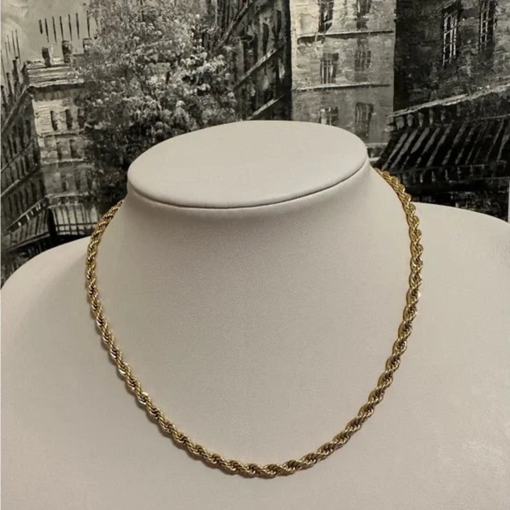 Rope Chain Necklace, 4MM - Gold Plated